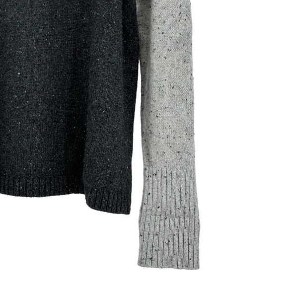 LL Bean XL Two Toned Gray Speckled Cotton/Wool/Nylon/Acrylic Mock Neck Sweater - Picture 7 of 11